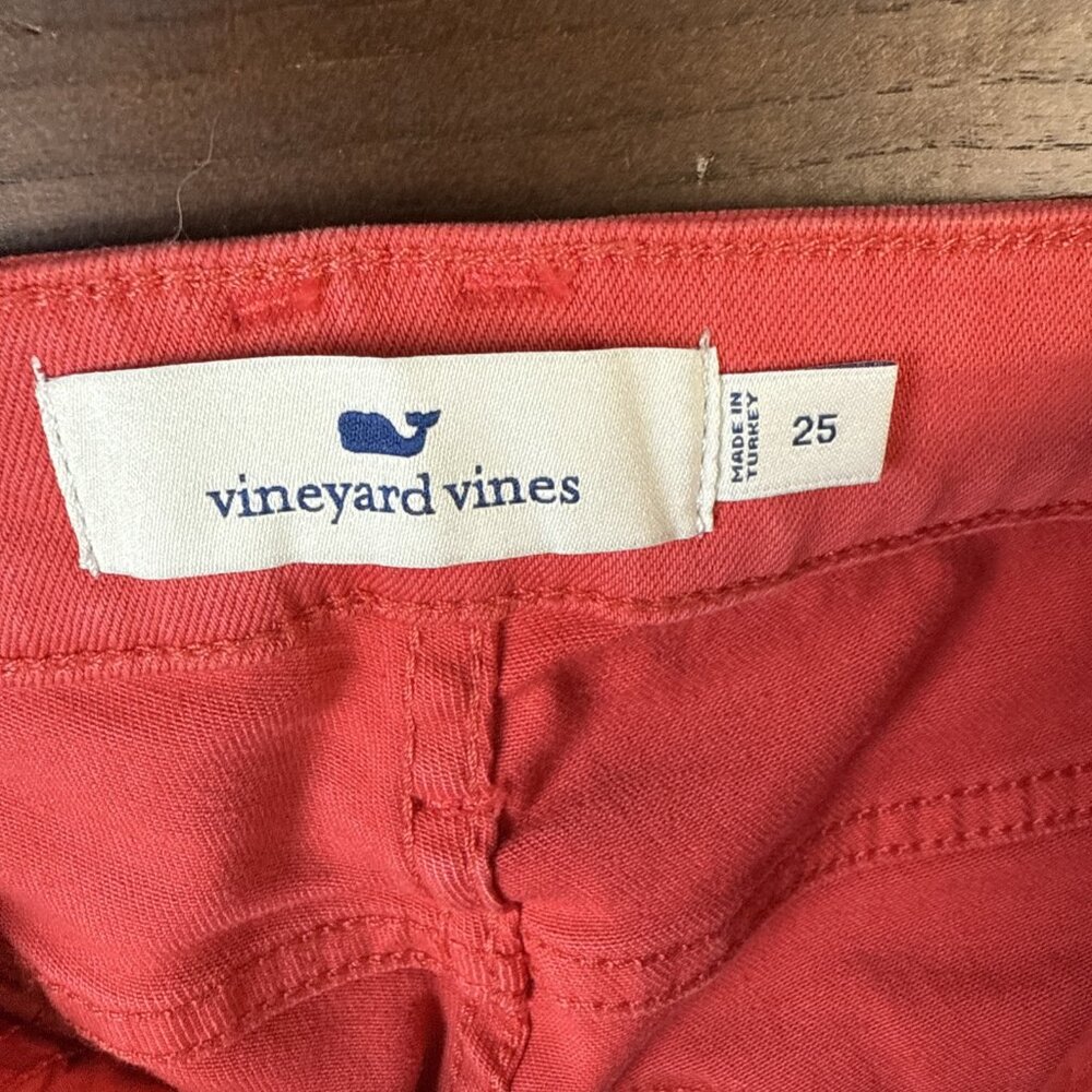 Vineyard Vines High Rise Skinny Jeans Women Size 25 Pants Cuckoo Red Hot Barbie - Picture 10 of 15